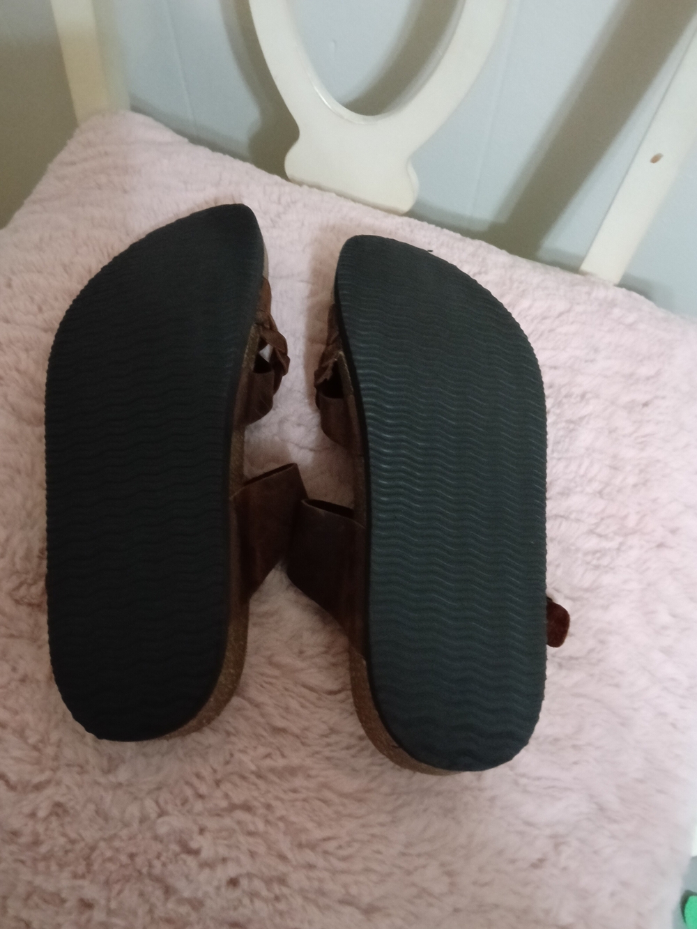 White Mountain Brown Braided Leather Slide Sandals - Picture 3 of 3